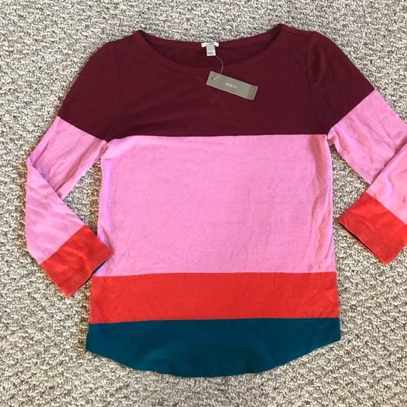J. Crew Tops - NWT J crew stripped long sleeve tee